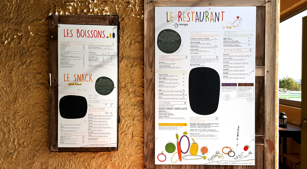 menu design pour un restaurant fait maison